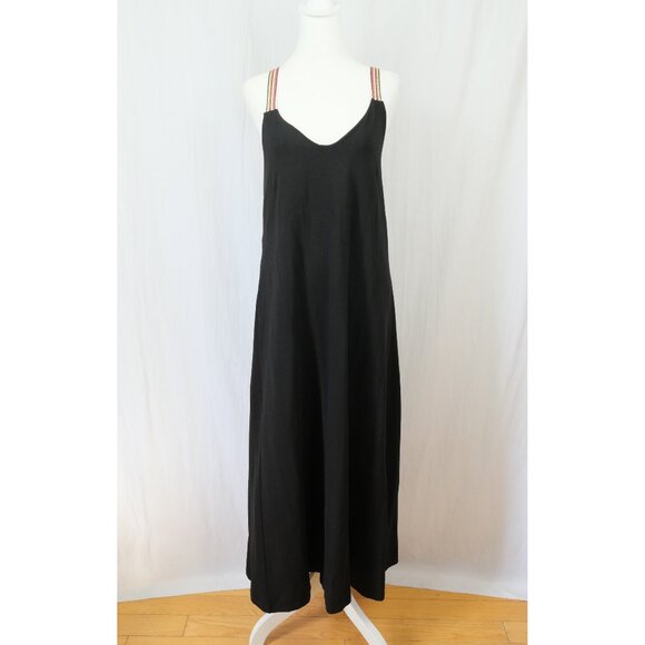 Saint + Sofia Dresses & Skirts - NWT Saint + Sofia Sunset Tank Dress Black Leopard Strap Scoop Neck Maxi dress
